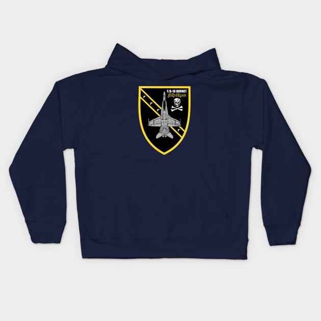 F/A-18 Hornet Jolly Rogers Kids Hoodie by TCP